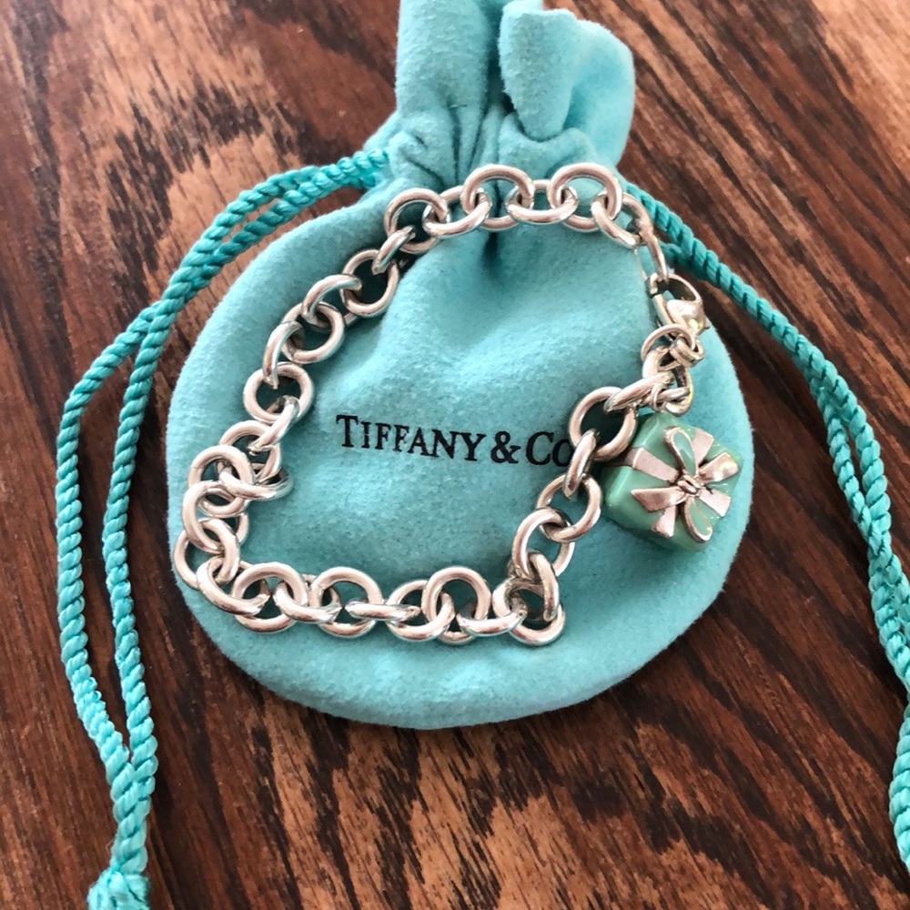 Tiffany & Co Chain Link Charm Bracelet w/GiftCharm